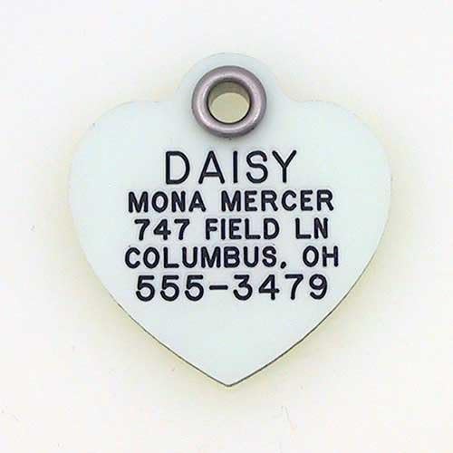 LuckyPet Glow in The Dark Dog Tag - Durable Custom Tags for Pets - Silent Personalized Pet Identification - Easy to Read Engraving - Large, Round