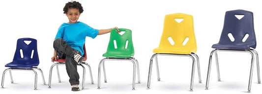 Jonti-Craft Berries 8148JC1005 Stacking Chair with Chrome-Plated Legs, 18" Height, Teal