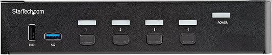 StarTech.com 4 Port HDMI KVM Switch - Single Monitor 4K 60Hz Ultra HD HDR - Desktop HDMI 2.0 KVM Switch with 2 Port USB 3.0 Hub (5Gbps) and 4X USB 2.0 HID, Audio - Hotkey Switching - TAA
