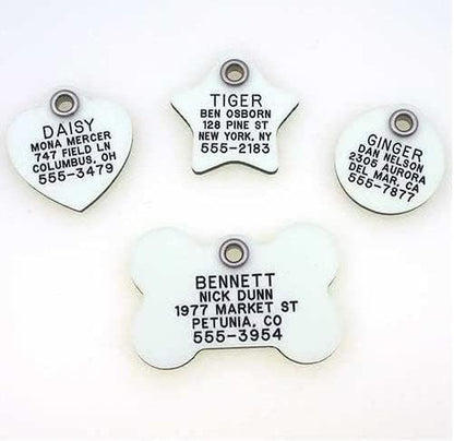 LuckyPet Glow in The Dark Dog Tag - Durable Custom Tags for Pets - Silent Personalized Pet Identification - Easy to Read Engraving - Large, Round