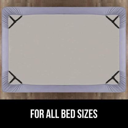Gorilla Grip Bed Sheet Straps and Headboard Gap Pillow, Sheet Fasteners 8 Pack Black, Easy Install Sheet Suspenders, Headboard Gap Pillow Size King Gray, Dense Foam Wedge, 2 Item Bundle