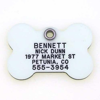 LuckyPet Glow in The Dark Dog and Cat ID Tag - Durable Custom Tags for Pets - Silent Personalized Pet Identification - Easy to Read Engraving - Medium, Star