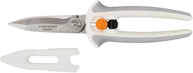 Fiskars Crafts Easy Action PowerCut Snips, 8, White/Gray