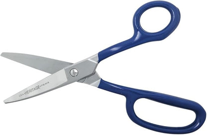 Klein Tools G718LRCB Scissors, Made in USA, Heavy Duty Carpet Shear with Large Ring, Curved Handles and Blunt Tips for Trimming Carpet Pile, 9-Inch