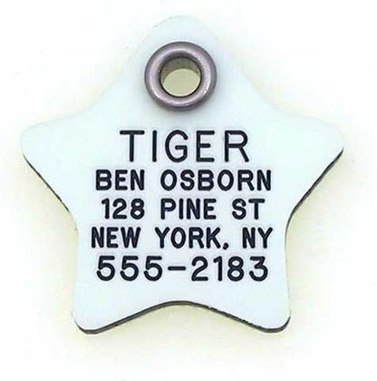LuckyPet Glow in The Dark Dog and Cat ID Tag - Durable Custom Tags for Pets - Silent Personalized Pet Identification - Easy to Read Engraving - Small, Heart