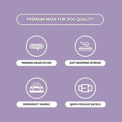 Spark Paws Tactical Dog Collar - Heavy Duty, Premium Quality, Thick and Durable for Large and Medium Dogs - Purple - M