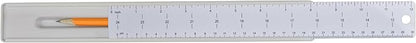 Westcott 17355 12-Inch Ruler Set with Pencil Storage, Innovative Design for Easy Measuring and Organization at School or Office, 2-Piece Set