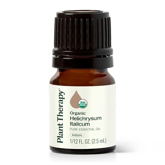 Plant Therapy Organic Helichrysum Italicum Essential Oil for Skin 100% Pure, USDA Certified Organic, Undiluted, Natural Aromatherapy for Diffusion, Therapeutic Grade 2.5 mL (1/12 oz)