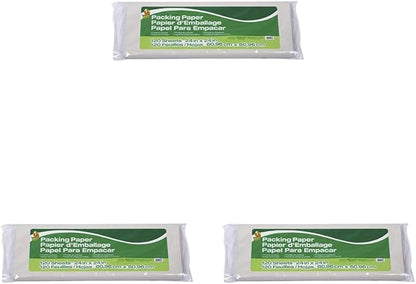 Duck Brand Packing Paper, 24 Inch x 24 Inch Sheets, White (1139951), 120 Count (Pack of 3)