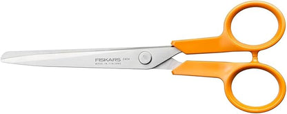 Fiskars Classic 1075054 Small Craft Universal Scissors, Right and Left-Handed, Total Length: 16 cm, Improved Ergonomic Handle, Quality Steel/Plastic, Orange