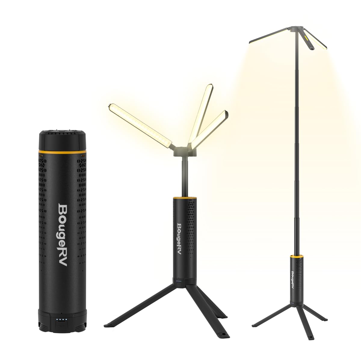 BougeRV Rechargeable Camping Lantern | 15,600mAh, Black