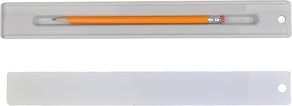Westcott 17355 12-Inch Ruler Set with Pencil Storage, Innovative Design for Easy Measuring and Organization at School or Office, 2-Piece Set
