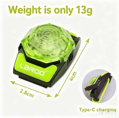 LaRoo Dog Lights for Night Walking,USB-C Rechargeable Dog Lights，Only 13g for Small Dogs, 3 Modes Waterproof LED Collar Charm for Nighttime Running,Pet Camping Essentials (Green)
