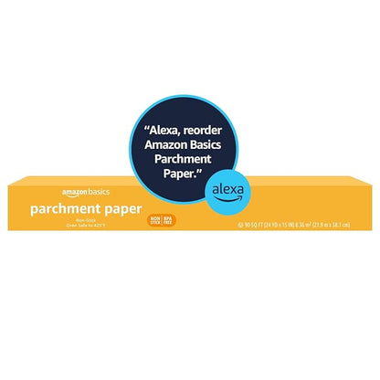 Amazon Basics Non-Stick Parchment Paper for Baking, Cooking, Oven Safe, 15 inches, 90 Sq Ft Roll, 1 Pack