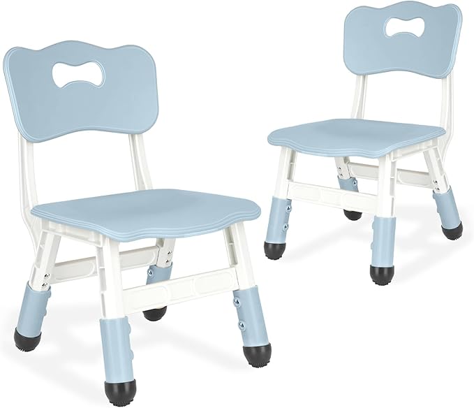Kids Chair Adjustable Height Children Chairs Suitable for Children Age 2-8 with Foot Covers for Home Classroom Kindergarten and Children's venues Two-Pack