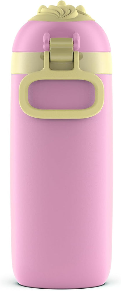 Ello Ellies 12oz Vacuum Insulated Stainless Steel Kids Water Bottle with Straw and Built-in Carrying Handle and Leak-Proof Locking Lid for School Backpack, Lunchbox and Outdoor Sports, Unicorn
