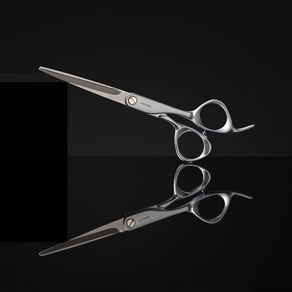 Fromm Professional Transform 6.25" Extra Smooth Hair Cutting Shears on Wet & Dry Hair in Matte Silver Japanese Steel Scissors with Beveled Blade for Experienced & Expert Stylists