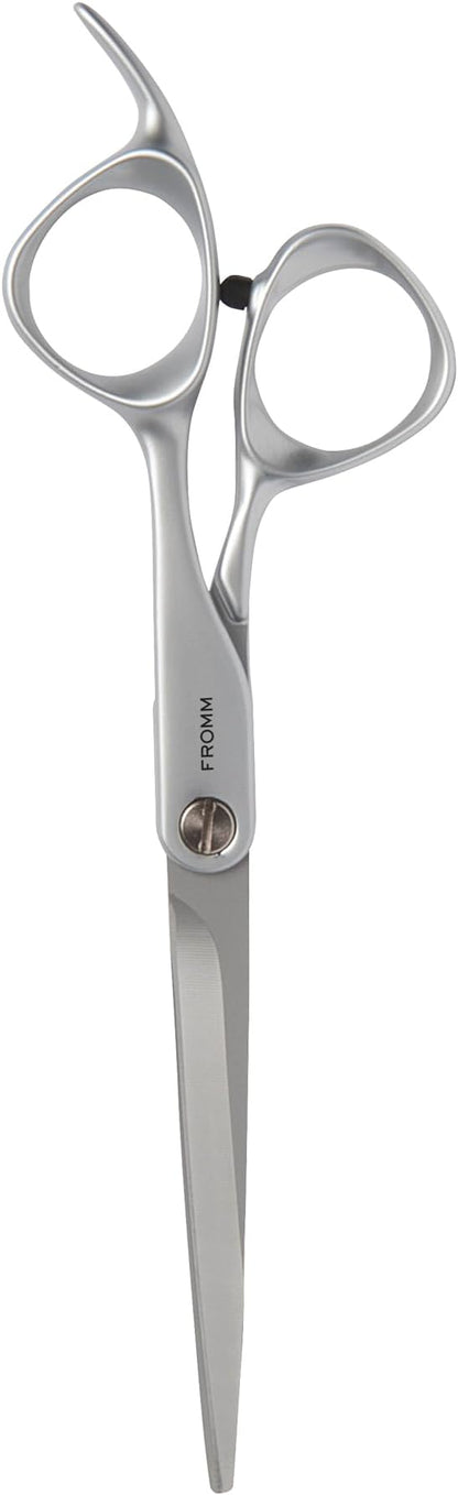 Fromm Professional Transform 6.25" Extra Smooth Hair Cutting Shears on Wet & Dry Hair in Matte Silver Japanese Steel Scissors with Beveled Blade for Experienced & Expert Stylists