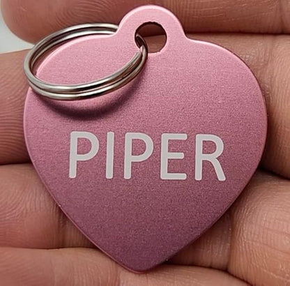 Dr. Fremont's Custom Pet Tag | Large, Heart-Shaped Aluminum | Many Colors & Shapes | Strong, Durable, Anodized | Personalized for Dog & Cat