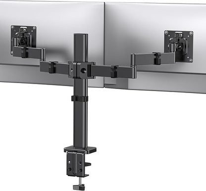 ErGear Dual Monitor Stand for 17-32 inch, Dual Monitor Mount with Adjustable Tilt, Swivel, Rotation, Tiered Arms for Extra Height, Supports 22 lbs per Arm