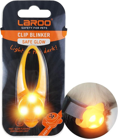 LaRoo Dog Lights for Night Walking - Led Dog Collar Lights for Nighttime, Clip On Light up Dog Collar Walking Flashlight（Orange）
