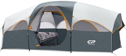 CAMPROS CP 8 Person Camping Tent, Room Divider, Rainfly, Weather Resistant