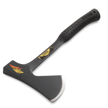 ESTWING Camper's Axe - 19" USA Made Special Edition Camping Ax with Forged Steel Construction & Shock Reduction Grip - E44ASE