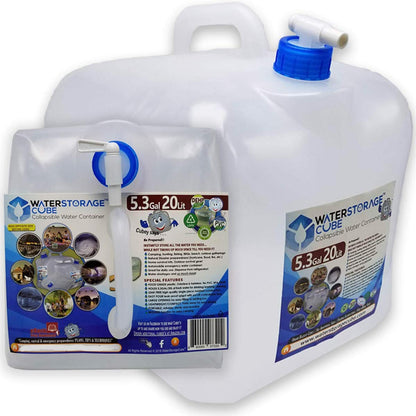 WaterStorageCube Collapsible Camping Water Container with Spigot, BPA Free