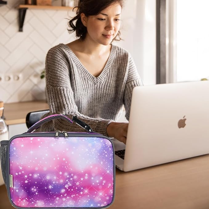 Insulated Lunch Box for School, Thermal Reusable Durable Freezable Lunch Bags for Kids Boys Girls Men Women - Small Soft Cooler Portable Lunch Tote Kit for Work Picnic Travel,Star
