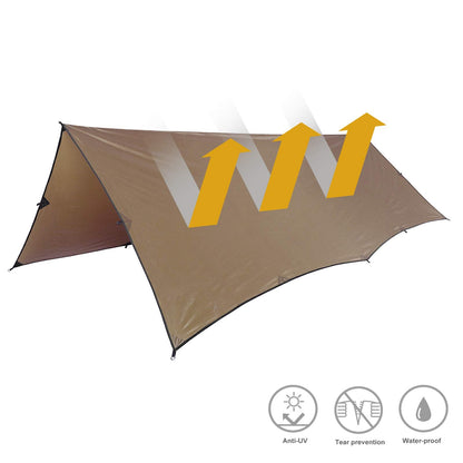 ONETIGRIS Camping Tarp - 12.8ft, 9.5ft, Large