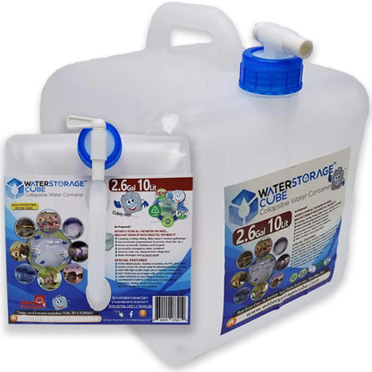 WaterStorageCube Collapsible Camping Water Container with Spigot, BPA Free
