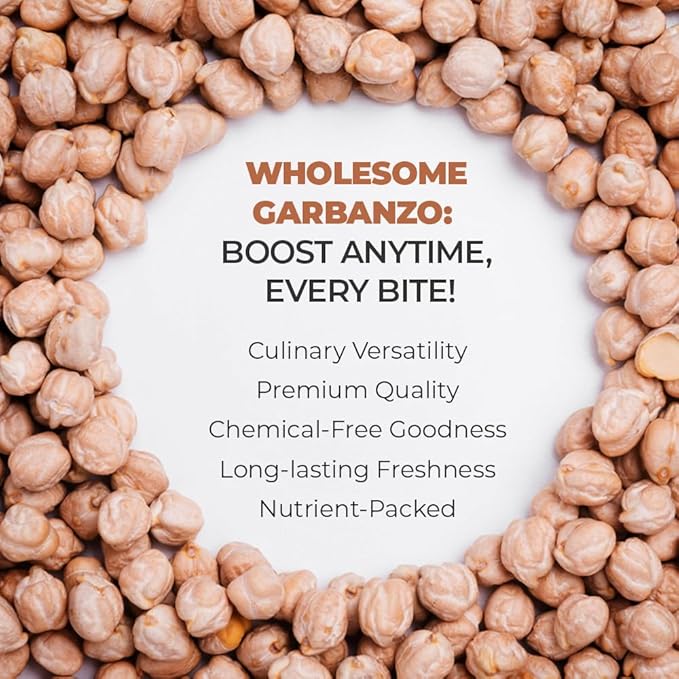 Pride Of India | Indian Whole White Garbanzo Beans 3 Pound (1.3 kg) Jar | Protein & Fiber Rich Kabuli Chana | Prepare Hummus, Snacks, Wraps, Salad, Soup & Curry | All Natural, Vegan, Gluten Free, Non-Bioengineered
