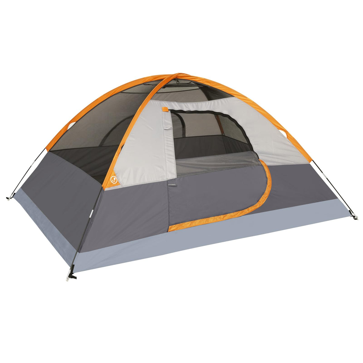 Amazon Basics Dome Camping Tent with Easy Setup for Hiking and Backpacking, Portable Two-Person, Rainfly and Carry Bag, Orange and Grey