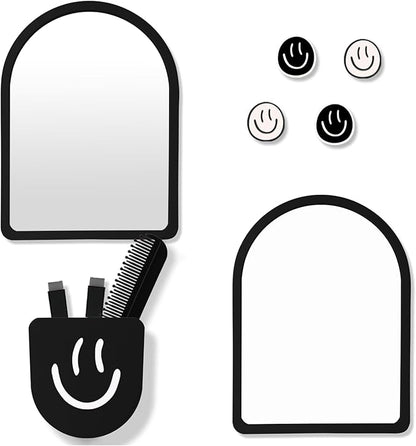 10 pcs - Locker Accessories, Locker Decorations Including Mirrors, whiteboards, Magnets and organizing Supplies. Ideal for Back-to-School Essentials and The Office (10 Pcs - Black)