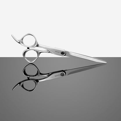 Fromm Professional Transform 5.75" Left-Hand Extra Smooth Hair Cutting Shears on Wet & Dry in Matte Silver Japanese Steel Scissors with Beveled Blade for Experienced & Expert Stylists