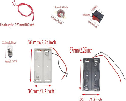 FDXGYH 1 Pack Electrical Circuit Experiment Kit DIY Circuit Experiment Small Bulb Lights up Kit Battery Box Lamp Holder Switch for Home School Educational Kit (2.5V)