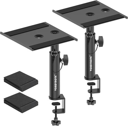 Set of 2 Studio Monitor Stands Desk Clamp Desktop Speaker Stands with Isolation Pads