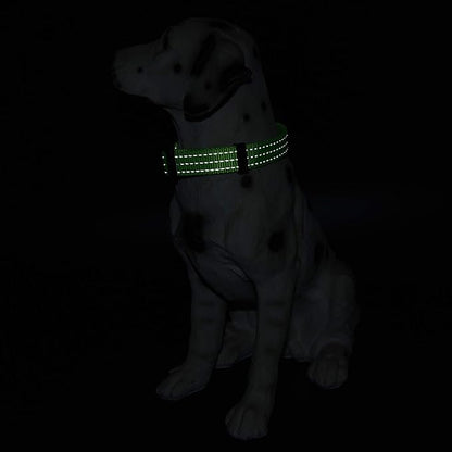 Mile High Life Dog Collar | Nylon Reflective Dog Collars | Light Weight Puppy Collars | Lime Green Dog Collars for Medium Dogs (Solid Lime Green, Medium)