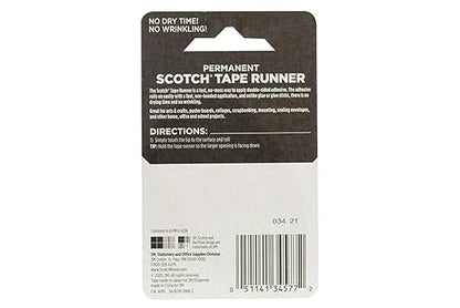 Scotch 6061 Scotch Double Sided Adhesive Roller Tape Runner, Permanent, Acid-Free, Photo-Safe Adhesive for Scrapbooking, Photo Mounting, and Crafts, 0.27 in x 26 ft per Roller, Pack of 4
