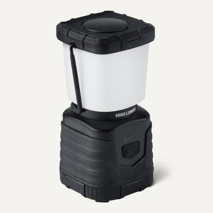 Amazon Basics Camping Essentials Lantern, 360-Degree 1000 Lumen LED, Adjustable Dimmable with 4 Lighting Modes, Water Resistant IPX4, Black (Batteries Not Included)