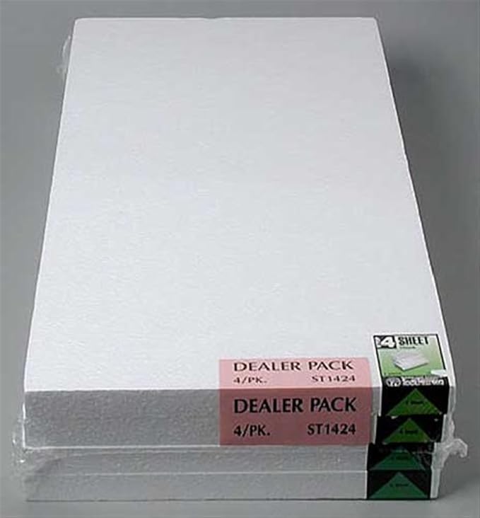 Woodland Scenics ST1424 Foam Sheet 1"x1'x2' (4), ST1424
