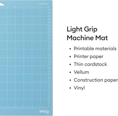 Cricut LightGrip Cutting Mats 12in x 12in, Reusable Cutting Mats for Crafts with Protective Film, Use with Printer Paper, Vellum, Light Cardstock & More for Explore & Maker (3 Count)