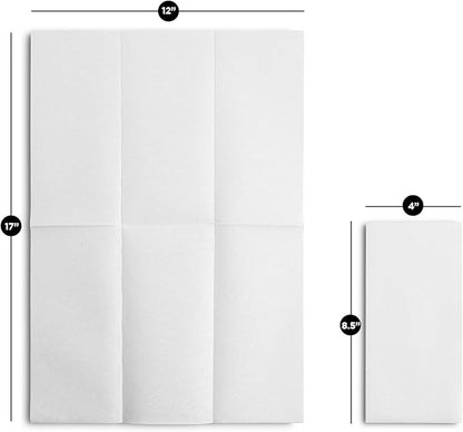 200 BloominGoods Disposable Bathroom Napkins | Single-Use Linen-Feel Guest Towels | Cloth-Like Hand Tissue Paper, White, 12" x 17", Made In USA