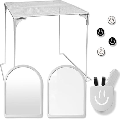 KEYDUACU 10 pcs - Locker Accessories, Locker Decorations including mirrors, whiteboards, magnets and organizing supplies. Ideal for back-to-school essentials and the office (11 Pcs-Light Gray)