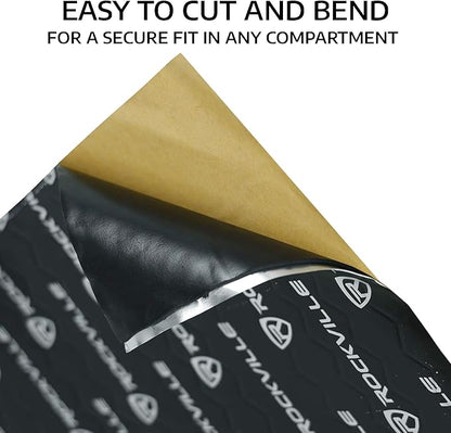 Rockville RockMat 37-25 37 Sq Ft Butyl Sound Deadening Mat 2.5MM 100 Mil, Aluminum Foil Backing, Heat Resistant, Vibration and Noise Damping for Car Truck Van RV Marine