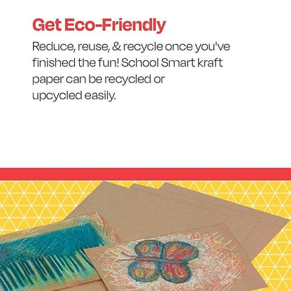 School Smart Kraft Paper Sheets, 60 lbs, 9 x 12 Inches, Brown, Pack of 100