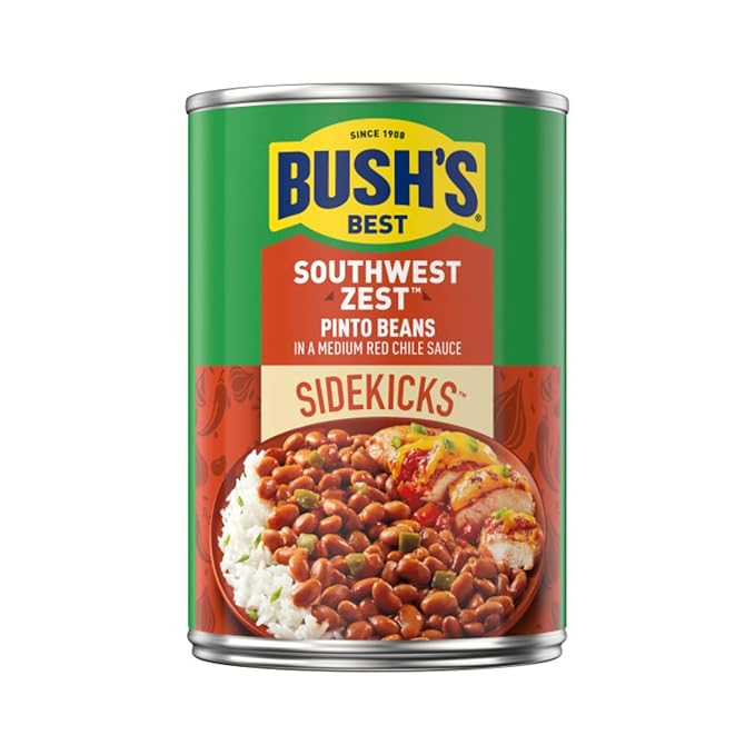 Bush's Best Baked Beans, Pinto Power Variety Pack, 2 Southwest Zest Pinto Beans (15oz), 2 Mild Chili Pinto Beans (16oz), 2 Original Pinto (16oz) (Variety Pack)