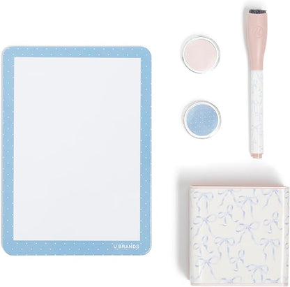 U Brands Magnetic Locker Accessories and Decorating Kit, 6 Piece Set, Charming Coquette, Back to School Essentials, Whiteboard, Mirror, and More