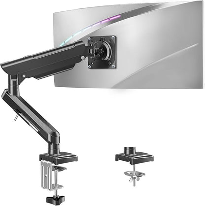 Single Monitor Mount for 32 27 24 22 inch Screen, Monitor Arm Holds 4.4-22 lbs, Monitor Desk Mount, Gaming & Home Office Use, VESA 75x75mm & 100x100mm, Freelift Pro Black