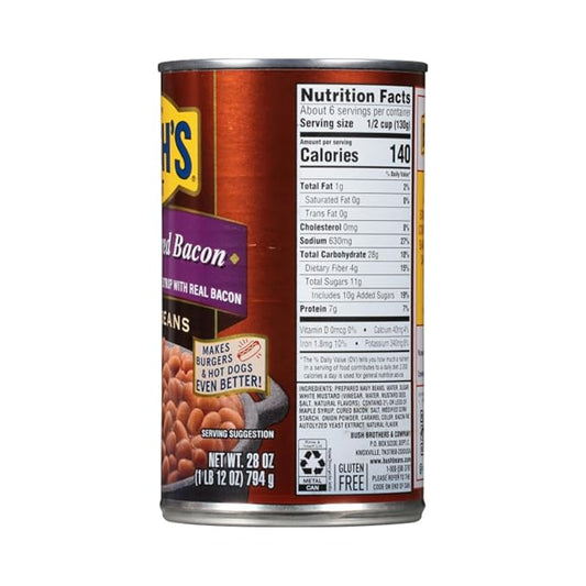 Bush's Best Baked Beans, Bacon Maple Country Mix, 3 Maple Cured Bacon (28 Oz), 3 Country Style (28 Oz), (Variety Pack)